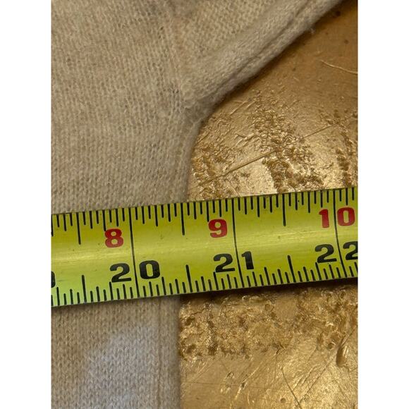 Scott And Scott London Bobble Sleeve Cashmere Sweater Turtleneck Beige Size Larg - Picture 11 of 12
